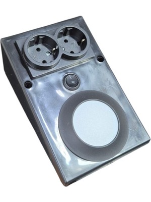 Ags Pastik Tezgah Altı LED Armatür Çift Priz Sistemli Siyah Renk (Beyaz Işık)