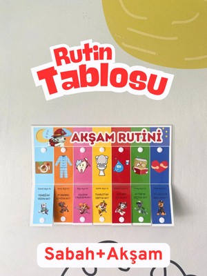 North And Peak Sabah ve Akşam Rutini Tablosu (Cırt Cırtlı) (Paw Patrol Temalı)