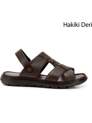 Gönderi(r) Erkek Kahverengi Hakiki Deri Comfort Sandalet