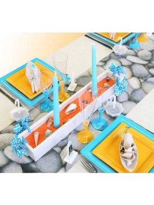 Turkuaz ve Mavi Ayaklı Şarap ve Meşrubat Bardağı, 10 Adet Set