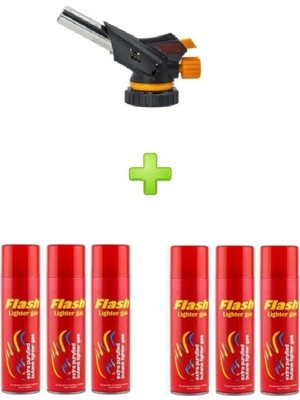 Combat 1300 Derece Profesyonel Pürmüz Çakmak 509C Başlık + 6 Adet Flash Çakmak Gazı