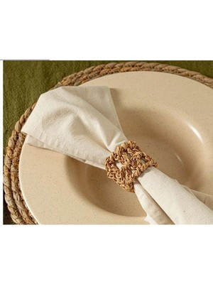 Natürel Renkli 6'lı Peçete Halkası, 6 Cm, Şık ve Kullanışlı Detay.