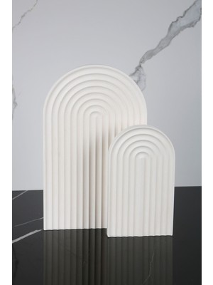 2 Parça Mermer Desenli Beton Sunumluk Seti Servis Sunum Tepsisi