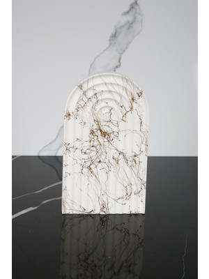 Beton Çok Amaçlı Sunum Servis Tepsisi 20 cm Dekoratif Sunumluk Orgaziner Takılık