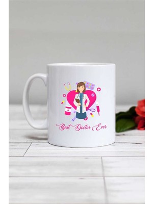 Kadın Doktora Hediye Kupa Bardak Beyaz, Sevgi ve Teşekkür Için Güzel Bir Seçim
