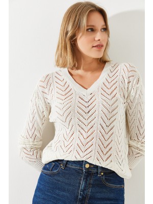 Shade Kadın V Yaka Kazak