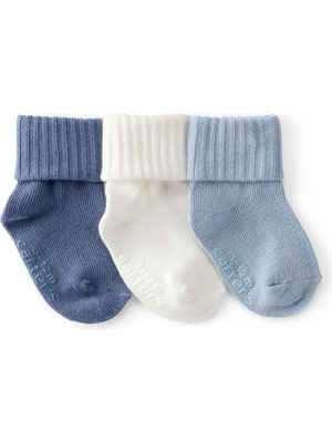 Erkek Bebek Desenli 3lü Çorap