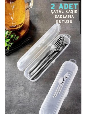 2 Adet Şeffaf Çok Amaçlı Saklama Kutusu, Turuncu Renk