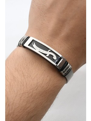 Hz. Ali Zülfikar Kılıcı Saat Kordon Tasarımlı Paslanmaz Çelik Bileklik 902119