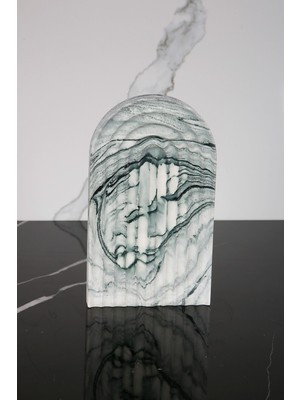 Beton Çok Amaçlı Sunum Servis Tepsisi 20 cm Dekoratif Sunumluk Orgaziner Takılık