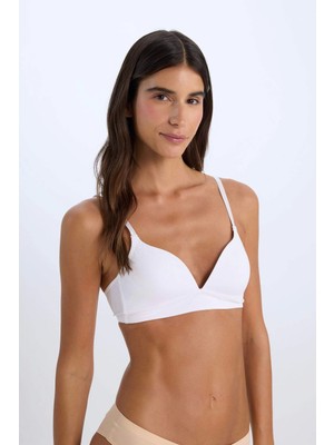 Defacto X9027 Beyaz Pamuklu Comfort Pedli Bra-Fall In Love