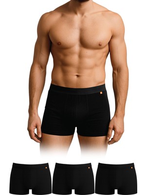 Dayco Premium Cotton Erkek Boxer Siyah Renk Üçlü Paket - CBX103-L-SYH-UCLU