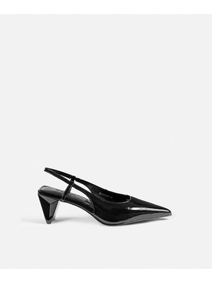 %100 Deri Geometrik Topuklu Ayakkabı IW6250031001001