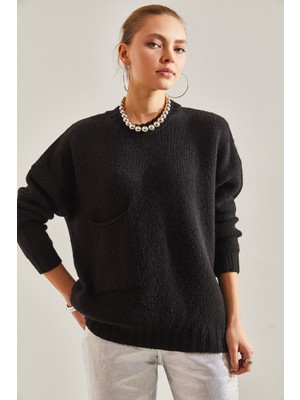 Shade Kadın Büyük Cep Desenli Triko Kazak