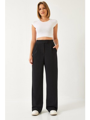 Shade Kadın Beli Cırtlı Rahat Palazzo Pantolon