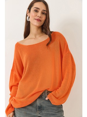 Shade Kadın Kayık Yaka Triko Merserize Basic Bluz
