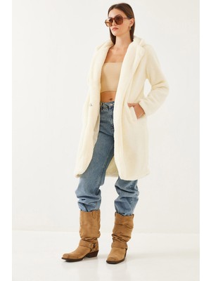 Shade Kadın Astarlı Cepli Peluş Mont