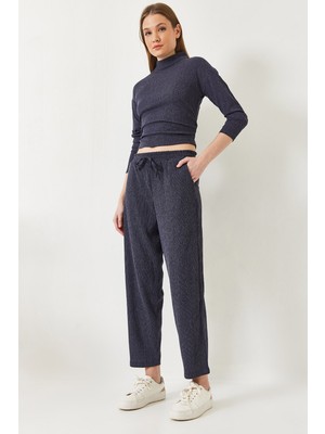 Shade Kadın Crop Bluz ve Beli Lastikli Pantolonlu Alt Üst Takım