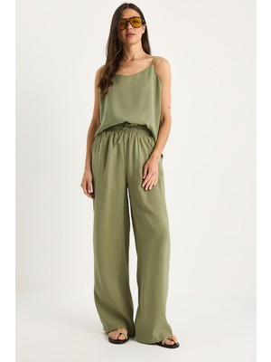 Shade Kadın Askılı Dokuma Modal Bluz Pantolon Alt-Üst Takım