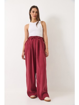 Shade Kadın Yüksek Bel Geniş Lastikli Oversize Palazzo Pantolon