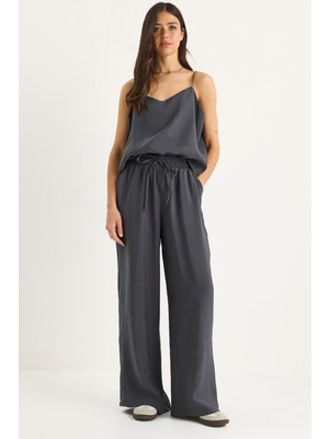 Shade Kadın Askılı Dokuma Modal Bluz Pantolon Alt-Üst Takım