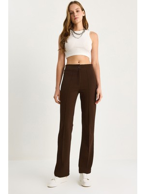 Kadın Çima Detaylı Ispanyol Paça Pantolon