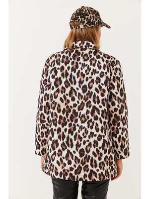 Shade Kadın Leopar Desenli Şişme Mont
