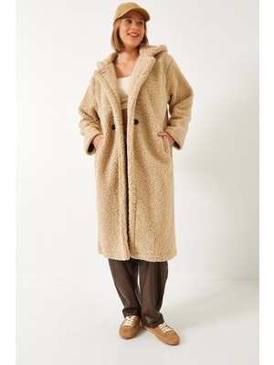 Shade Kadın Kapişonlu Uzun Lamineli Kaban