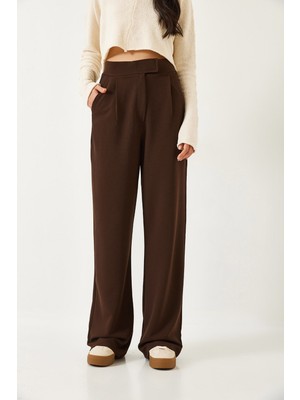 Shade Kadın Beli Cırtlı Rahat Palazzo Pantolon