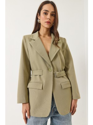 Shade Kadın Kemer Detaylı Astarlı Blazer Ceket