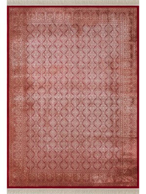 Imperial Luxe IL007J Kırmızı Çerçeveli Halı Klasik Desen 100 Tarak Bambu Viskon Ipek Serisi