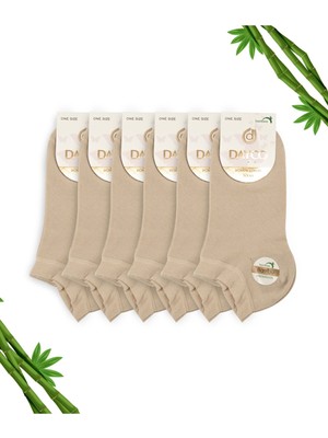 Dayco Bej Kadın Bambu Patik Çorap 6'lı Set