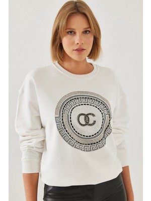 Shade Kadın Taş Işlemeli Sweatshirt