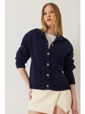 Shade Kadın Selanik Örgü Cepli Triko Hırka