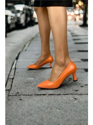 Kadın Sity Turuncu 6 cm Ince Topuklu Stiletto