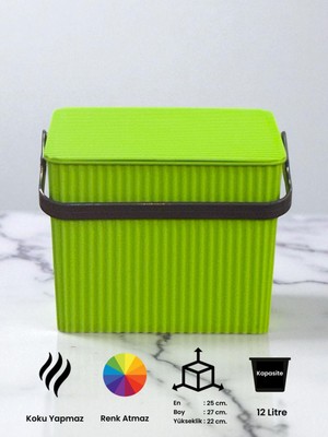 Rainbow Yeşil Kare Kova Piknik Sepeti Meyve Kovası