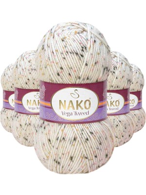 Nako 5 Adet Vega Tweed Premium Akrilik El Örgü Ipi Yünü No: 31752