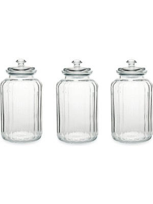 3'lü Cam Saklama Kabı Seti, 1500CC, Şık ve Kullanışlı.