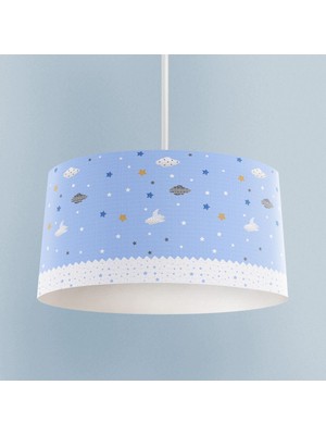 Renkli Bulut ve Yıldız Desenli Bebek ve Çocuk Odası Avizesi