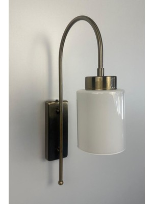 Şık Beyaz Cam Aplik Duvar Lambası Modern ve Retro Tarz Dekorasyon Işığı