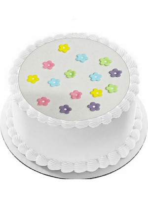 Pasta Tamamlayıcı Süs Şeker Hamurundan Renkli Çiçek Modeli