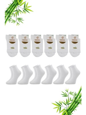 Dayco Dikişsiz Beyaz Renk Kadın Bambu Çorap 6'lı