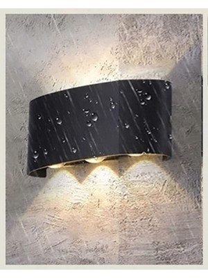 Şık Çift Yönlü Bahçe Aplikası, Gün Işığı, Siyah, Led, Duvar Aydınlatma