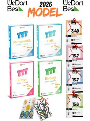 2026 Model Üç Dört Beş Yayınları Tyt Matematik Tyt Fizik Tyt Kimya Tyt Biyoloji Soru Bankası Seti
