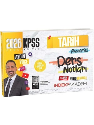 İndeks Akademi Yayıncılık Indeks Akademi 2026 KPSS Tarih Akademisi Video Ders Notları Mesleki Hazırlık İçin Aydın Yüce