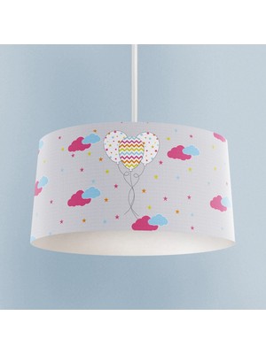Renkli Bulut ve Balon Desenli Bebek ve Çocuk Odası Avizesi