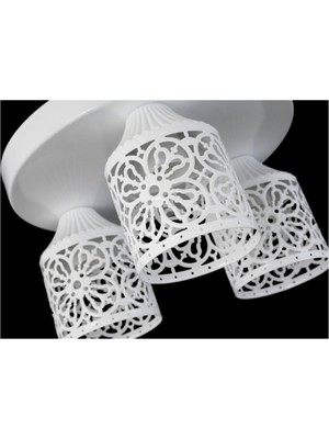 Modern Retro Üçlü Spor Model Avize, Rustik Tasarım, Camsız Beyaz Işık Şöleni