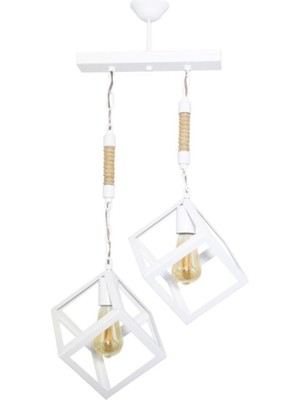 Rustik Tarzda Metal Beyaz Sarkıt Avize, Şık ve Modern Aydınlatma Seçeneği