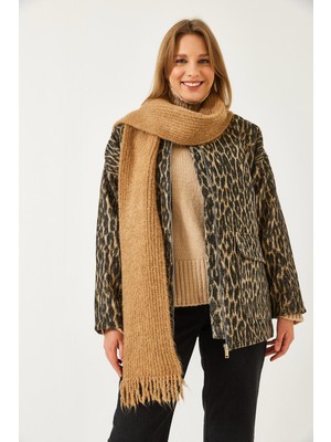 Shade Kadın Leopar Desenli Cepli Ceket