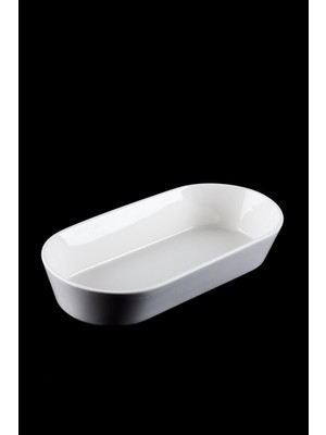 Beyaz Porselen Oval Kayık Kase, 32.4 Cm, Şık ve Kullanışlı Mutfak Aksesuarı